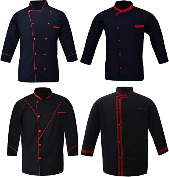 Unisex Men's Chef Coat, Chef Jacket Restaurant Kitchen Chef Uniform With (Small to 6XL size). pack of 4 (SpL-09)