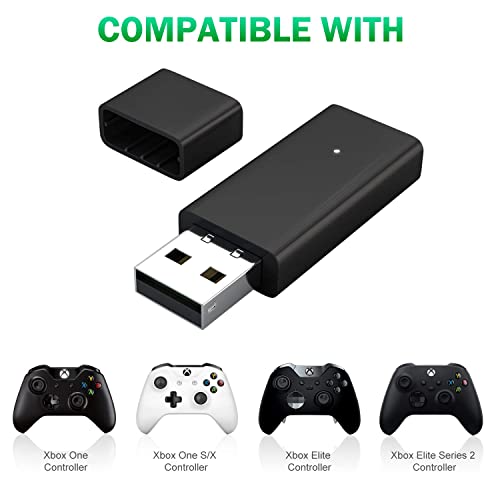 TOMSHEIR Wireless Adapter for Xbox Works for Windows 10 Compatible with Xbox One Controller, Xbox One X, Xbox One S and Elite Series Controller