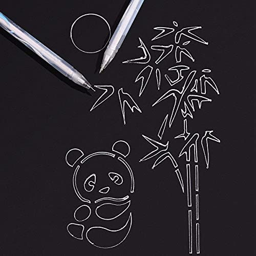 Image of Art Ranger White Highlight Gel Medium Point Pen For Hand Paint Design & Highlight For Mandala Art, Black Paper & Doodling (Pack Of 3 Pens)