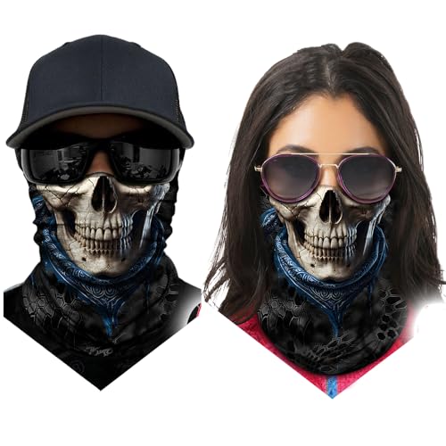 Obacle Skull Face Mask for Dust Wind Sun Protection Men Women Motorcycle Riding