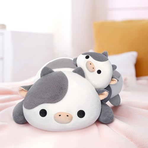 Mewaii Cute Cow Plush Pillow, Kawaii Plushies White Cow Stuffed Toys, Squishy Plushies, Cuddle Plush Pillow for Boys & Girls (20 Inch) - Image 5