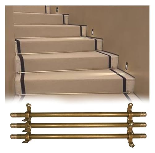 Barres d'escalier laiton doré 56cm fixation tapis passage de sol