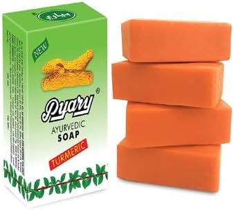 egypt export Pyary 5 pcs ayurvedic turmeric soap 75 gm natural vegetable source ุตุงุจูู ุงููุฑูู