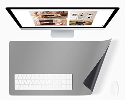 Panorama Alfombrilla Escritorio Gris Claro 40x60 cm - Protector Mesa - Ideal para Teclado y Raton - Vade - Tapete - Desk Pad
