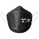 VENUS - V-Shwas Beetle - Unisex Anti-Pollution Face Mask - IS 19022 Certified, Breath Easy Fold Flat Design with 98.5% Filtration Efficiency & Ear Loop Fitting - Black - Pack of 12