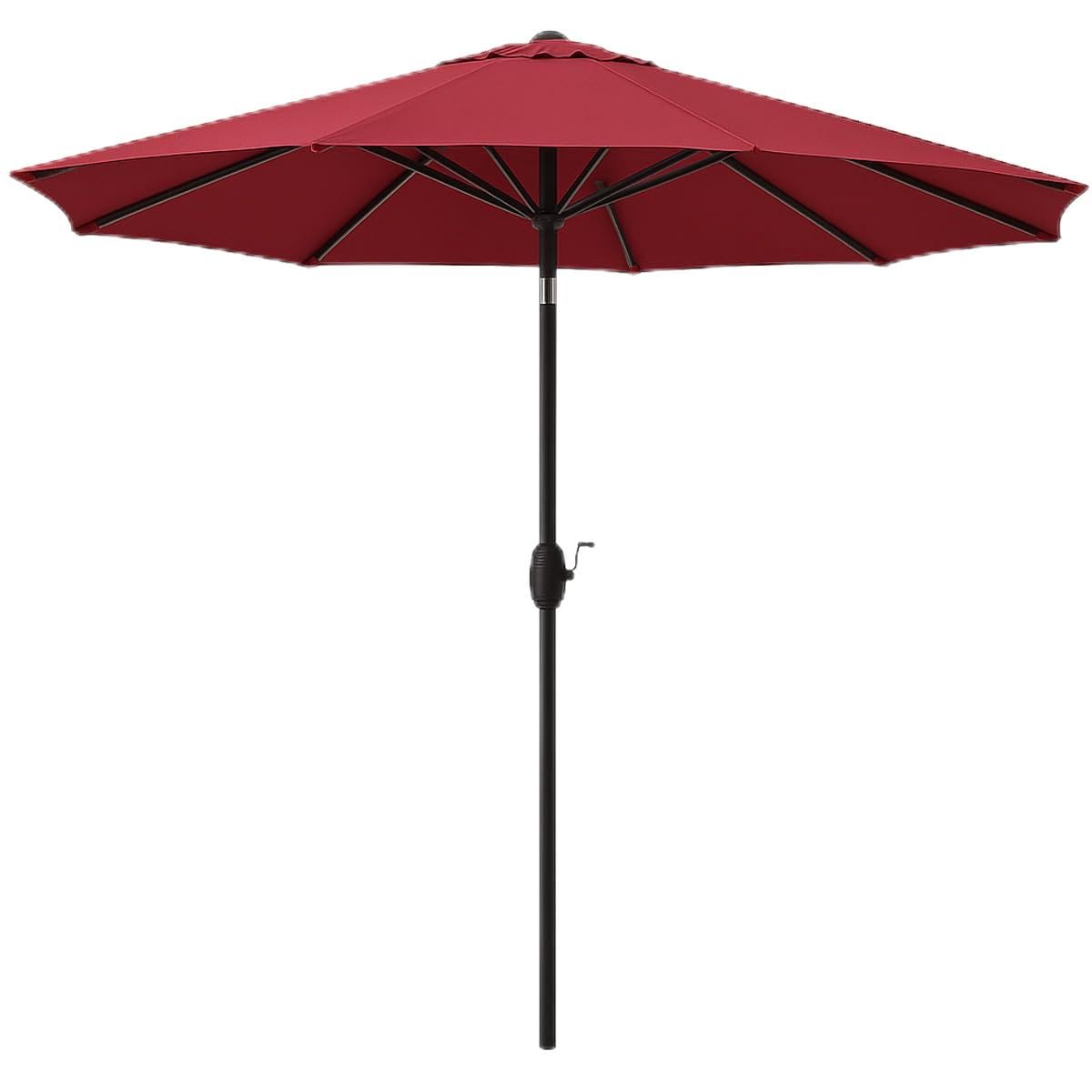 BAKAJI Ombrellone da Giardino Parasole 2.7 Metri per Balcone, Sistema Air Vent, Inclinazione Regolabile e Apertura Manovella, Rivestimento Anti UV Impermeabile per Mare, Terrazzo, Spiaggia