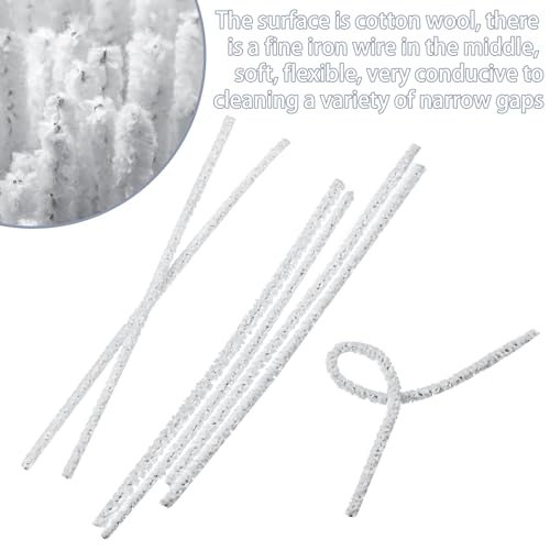 Patelai 150 Pieces 6 Inch Long Soft Pipe Cleaners Long Chenille Stems Twistable Cleaners with Storage Box for Removing Dirty Cleaning Glass Ceramic(White) - Image 4