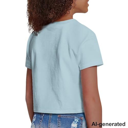 Image of Cute Crop Tops for Girls Short Sleeve Summer T Shirts Fashion Graphic Tees Crew Neck Pullover Tee 5-14 Years