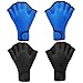 Aetherize Swim Gloves 2 Pair Nylon Webbed Swimming Gloves Protective Swimming for Men Women with Wrist Strap Water Resistance Swim for Training Diving, L Webbed
