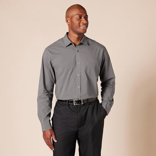 Image of Amazon Essentials Men's Regular-Fit Long-Sleeve Casual Poplin Shirt, Button Front, Business Casual, Collared