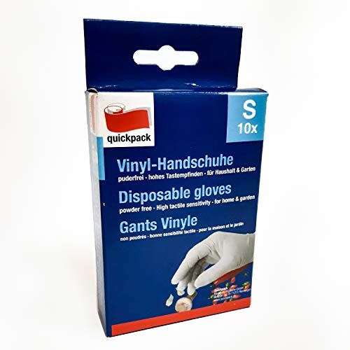 Lot de 10 gants jetables en vinyle Taille S Cover