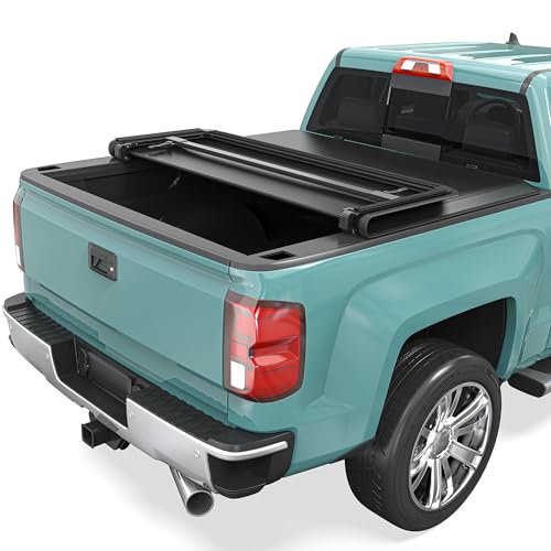 Soft Tri-Fold Truck Bed Tonneau Cover Fit for Chevy Silverado/GMC Sierra 1500 2014-2018 5.8 ft Bed(DO NOT FIT Multi-Flex Tailgate)