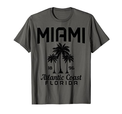 Miami Florida Florida Orgullo Vintage Souvenir Palmeras Camiseta