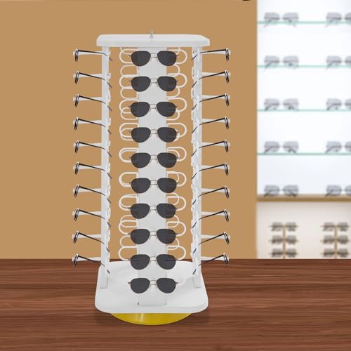 Expositor giratorio para gafas de sol blanco de 4 lados para tiendas 4