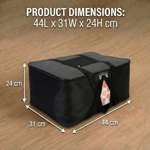 Image of EASY HOME 33L Closet Storage Bags for Clothes Large| Premium Wardrobe Bag with Zip Closure | Moisture Proof Nylon Garment Cover for Sarees, Heavy Quilts & Blankets