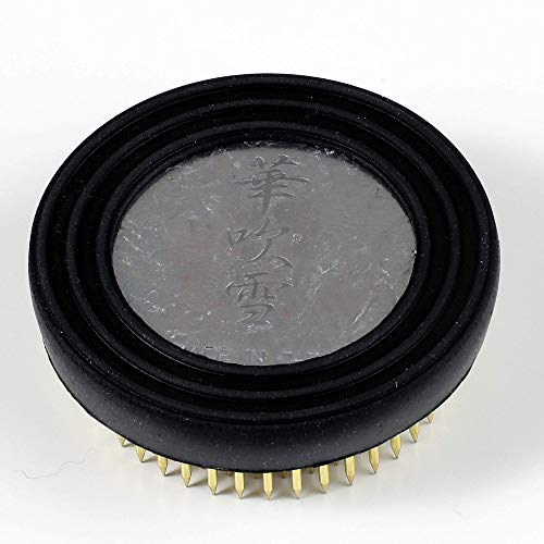 Wazakura Ikebana Kenzan Japanese Flower Holder, Made In Japan, Floral Arranging Pin Frog, Round - 2.4"(61Mm) Brass #TOP2