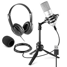 Professional USB microphone set includes CM300S condenser mic and VH100 studio headphones, forming a fully integrated home recording solution. Perfect for podcasts, gaming, calls and voiceovers. Plug and play USB connectivity offers instant set-up wi...