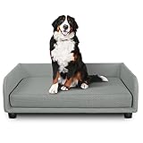 DESHOME - Cuccia cane interno taglia media, Divano Letto per cani sfoderabile in tessuto Idrorepellente, resistente, antibatterico | Cucce per cani 90x70x28 cm Grigio