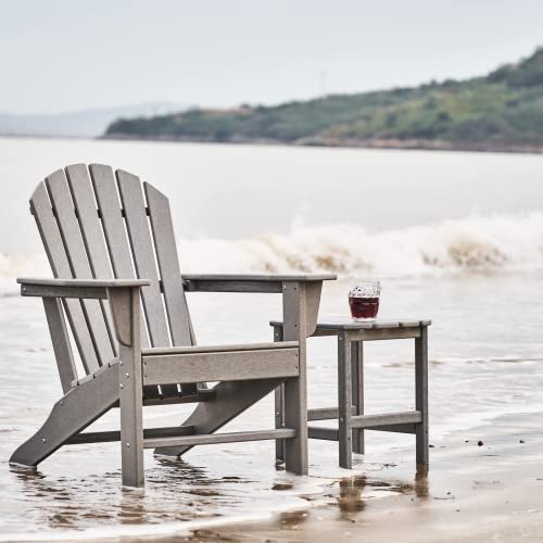 Kisun Adirondack Side Table Weather Resistant Hdpe Material For Plastic Adirondack Chairs (Grey) #TOP5