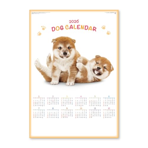 新日本カレンダー 2026年 カレンダー 壁掛け 年表 ペット・犬 740×515mm NK348のサムネイル