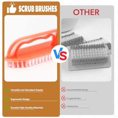 Image of 30 Pack Scrub Brushes, Household Cleaning Brushes, Cleaning Comfort Grip Stiff Bristles, Cleaning Carpet Brush for Laundry Kitchen Bathroom Cleaning Brush, Tile, Sink, Dish, Carpet