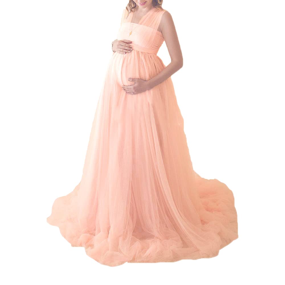 Vestidos de Noche de Maternidad Gasa Vestido para Mujer Embarazadas Plisado Sin Mangas Vestido de Fiesta Vestido Embarazada Largo A-Línea Fotográficas de Maternidad