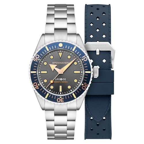 Spinnaker Spence 300 Automatikuhr für Herren, 40 mm, mit massivem Edelstahlarmband SP-5097, gunmetal, Armband