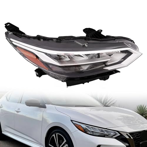 Symway 26010-6LB5A Right Passenger Side LED Headlight Assembly with Bulbs Fit for Nissan Sentra SR 2020 2021 2022