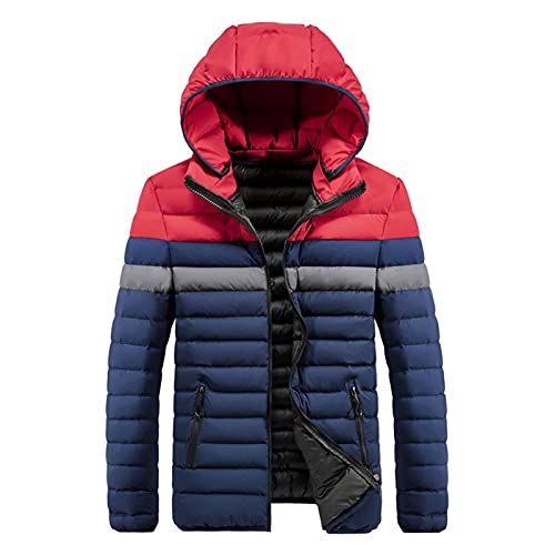 Veste en duvet homme e-bleu isolante et zippée en coton XXL