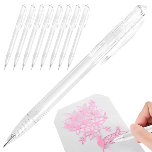 9 pezzi strumenti da taglio artigianali a penna di coltello, penne da taglio di precisione per carta con impugnatura antiscivolo, penna di utilità per studenti, strumento di taglio creativo