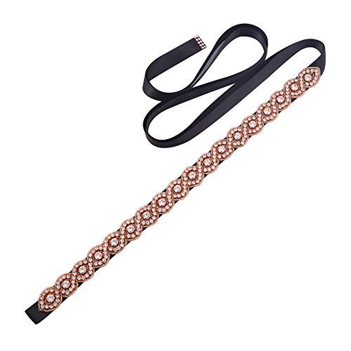 Crystal Wedding Belt Bridal Belt Bridesmaid Sash with Rhinestones Pearls for Women Dress Accessories