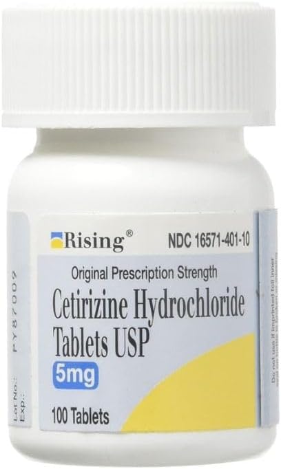 Rising Pharma - Cetirizine HCL 5 mg - Antihistamine Seasonal Allergy Tablets - 100 tablets