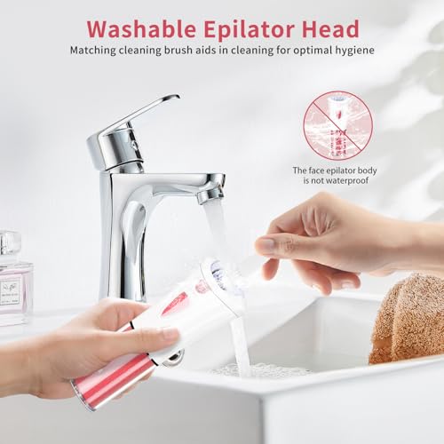 Facial Epilator For Women,Smooth Glide Facial Hair Remover With Led Light,Portable Cordless Shaver For Women For Face, Armpits, Legs, Bikini Area - 5