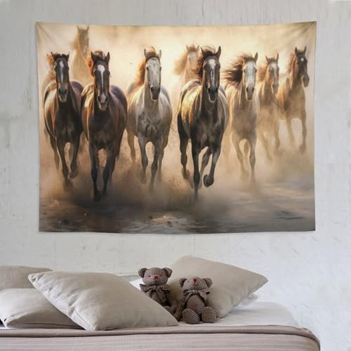 Tenture murale cheval grand tissu deco pour creer un salon cosy