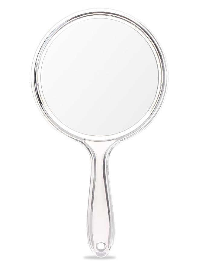 BANIRA Handheld Mirror, Double-Sided 1X/3X Magnifying Mirror with Handle (1, Transparent, Medium)-image-22
