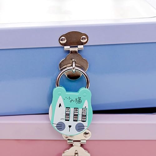 Image of Green 3 Digit Combination Padlock Hard Stainless Steel High Strength Luggage Suitcase Locker Room Padlocks Number Password Lock Combination Locks for Dorm Drawer Safe Lock Padlocks and Hasps