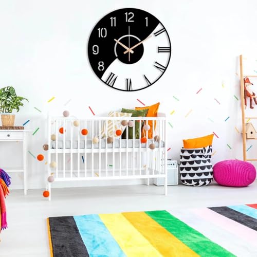 Image of Stylish Metal Analog for Living Room, Bedroom, Office, Kitchen, Home and Hall | Antique Fancy Big Size Modern Wall Watch for Home Decor (DA-179, 50CM)