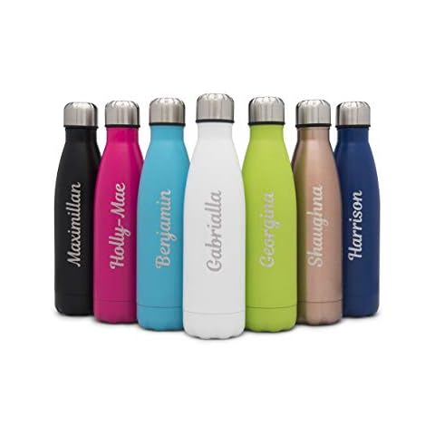 Personalised Water Bottles Stainless Steel Thermal Water Bottle Personalised Water Bottles for Women Kids Insulated Water Bottle with Name 500ml Birthday Present Teacher Gift Gym School (Hot Pink) Cover