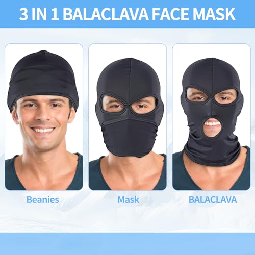 Image of Pukavt 3 Hole Balaclava Ski Mask for Men Women, Thin Full Face Mask