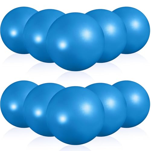 Image of Aoriher 10 Pack 9 Inch Small Pilates Ball Bulk Mini Exercise Ball Portable Non-Slip Workout Yoga Balls with Air Pump for Stability, Barre, Fitness, Balance, Physical &Core, Gym Home Office Use