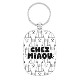 dimensions: 4,5x6 cm Porte-clés Opat Chez miaou - Derrière la porte