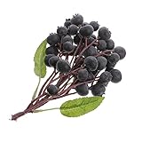 ULTECHNOVO Künstliche Blaubeeren mit Blättern Gefälschte Früchte für Party Dekoration Fotografie Requisiten und Heimdeko Realistische Blaue für Garten
