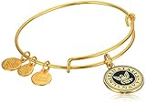 Alex and Ani 'Armed Forces' US Navy Expandable Silver Wire Bangle Charm Bracelet