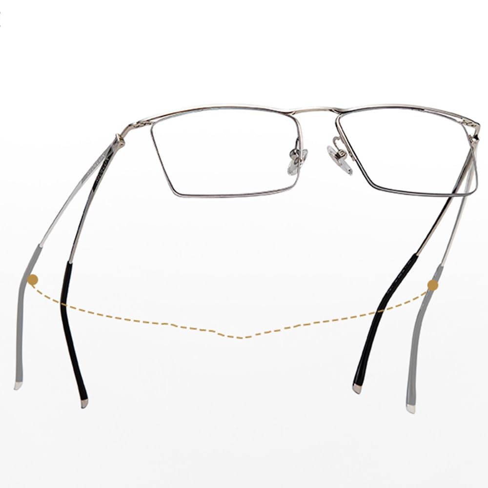 SFIVE Photochrome Lesebrille Progressive Multifocus Sonnenbrille Für Männer Metallrahmen Presbyopie Brille UV-Schutz 1.0-3.0 (Color : Black Silver, Size : +2.0)