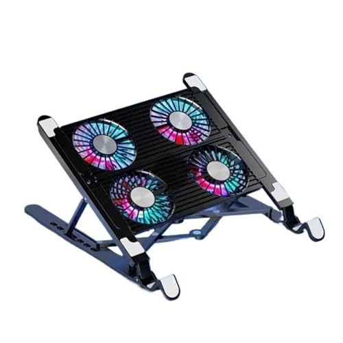 Base di raffreddamento per laptop Ventilatore per Base di raffreddamento per laptop Supporto di raffreddamento per laptop pieghevole Supporto per notebook regolabile portatile(With 4 fans)