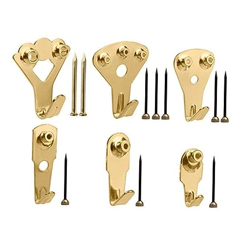 Generic 合金製壁掛けフック84個セット ゴールド ? 耐荷重4.5?45kg コーティング金属フック 絵画や額縁の取り付けに適応