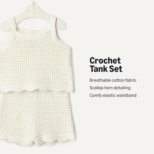 Amazon Essentials x Sofia Grainge Baby Girls' Mommy & Me Cotton Crochet Sweaters & Tank Sets, Ivory, 6-9 Months - image 3