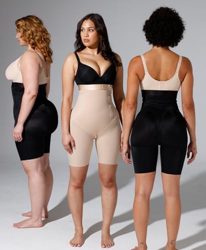 Image of SHAPELLX Shapewear for Women Tummy Control Faja Body Shaper Butt Lifting High Waisted Shorts Thigh Slimmer Bodysuit