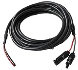 Cable Assembly - 12AWG - with 2 MC-4 connectors on one end and Stripped Wire on Other end, 6.1m (20') Long, Outdoor Rated Cable