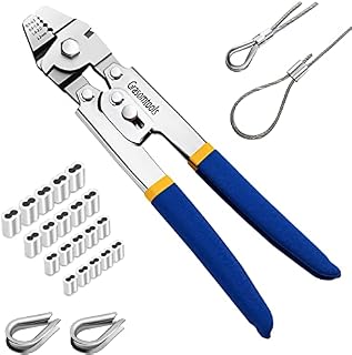 Narzędzie do zaciskania linek stalowych do zaciskania kabli do 2,2 mm z 160 szt. 4 rozmiary aluminiowa podwójna tuleja zaciskowa tuleja zaciskowa i 15 szt. zestaw naparstek ze stali nierdzewnej